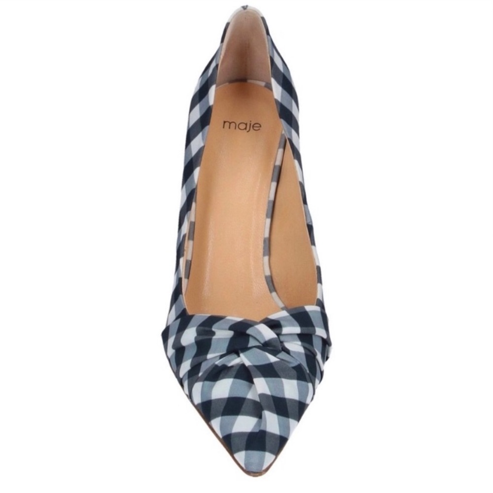 NIB Maje Vichy Blue Checkered Heels
